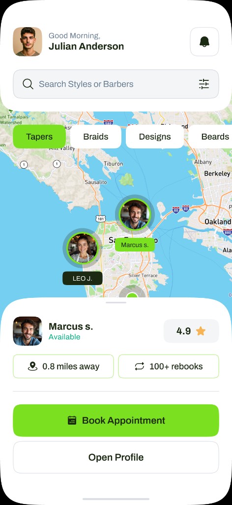 Barber discovery map